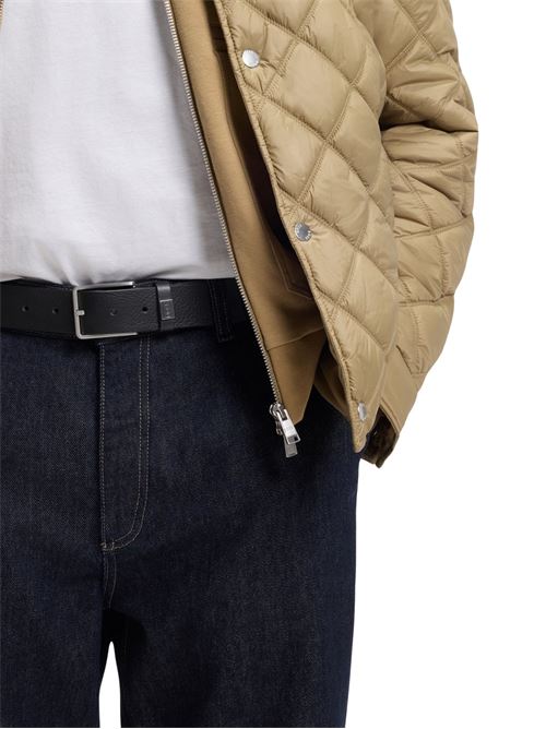 Cintura in pelle nera con logo Hugo Boss | 50529898001